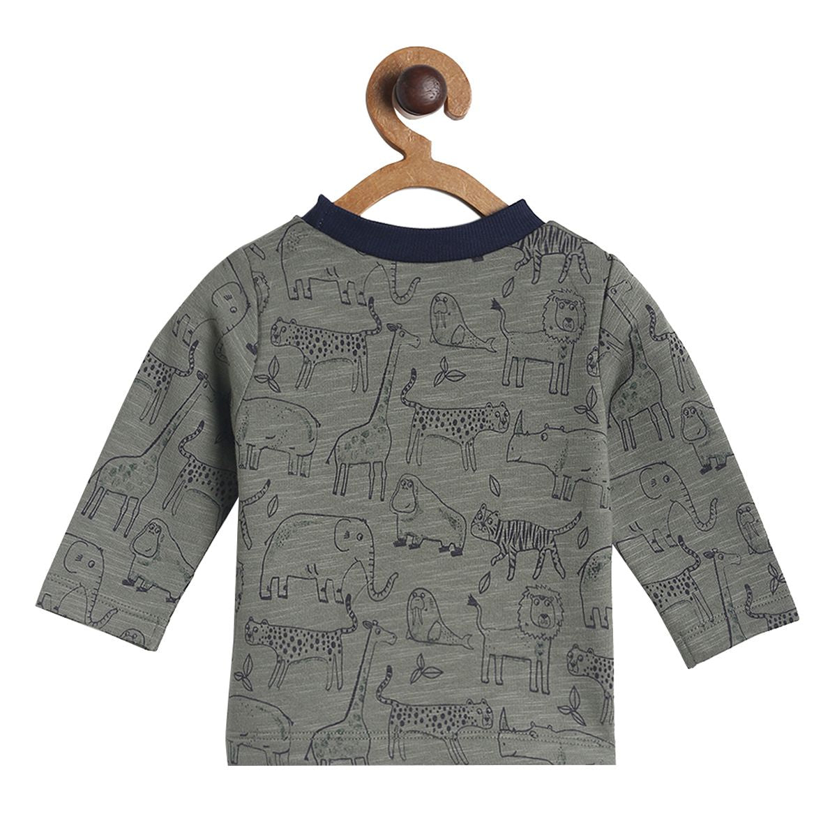 Pack of 2 t-shirt and knit bottom - grey & white for 0-3 Months