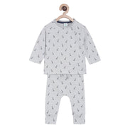 Pack of 2 knit tee and knit bottom - grey for New Born