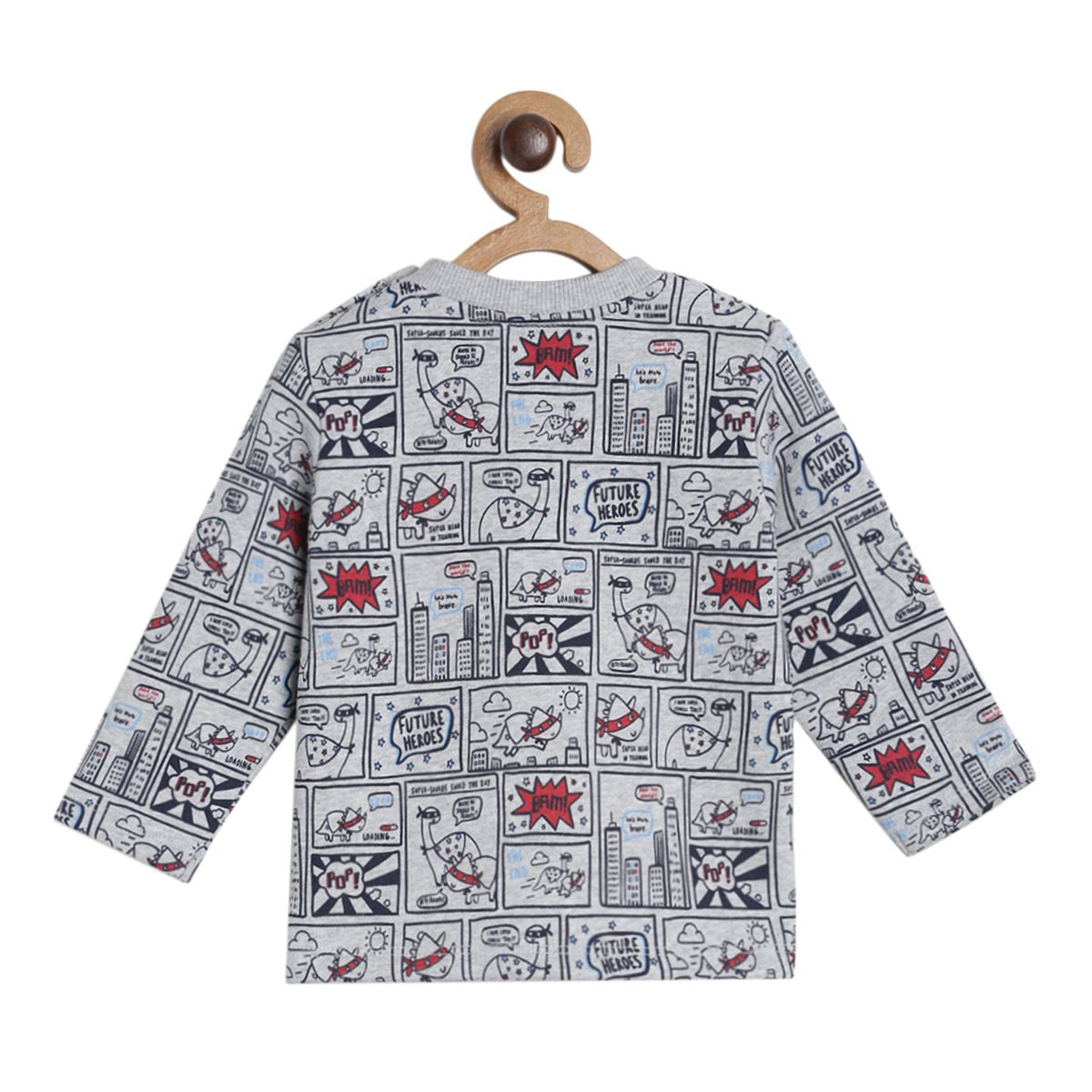 Pack of 2 t-shirt and knit bottom - blue & red for 0-3 Months