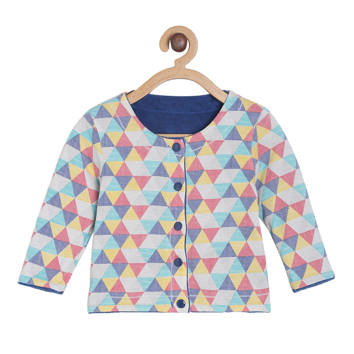 Pack of 1 knit jacket - sky blue & dark blue for 0-3 Months