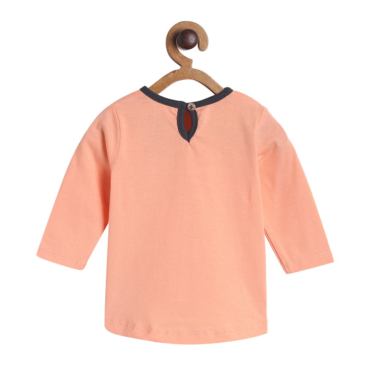 Pack of 2 top and knit bottom - peach & dark grey for 0-3 Months