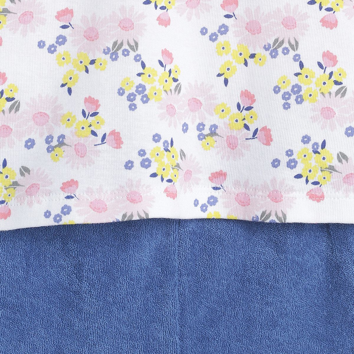 Pack of 2 top and knit bottom - white & blue for 0-3 Months