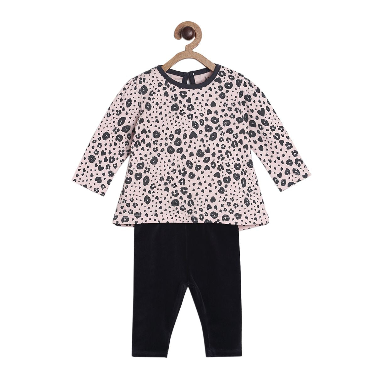 Pack of 2 top and knit bottom - white & black for 0-3 Months