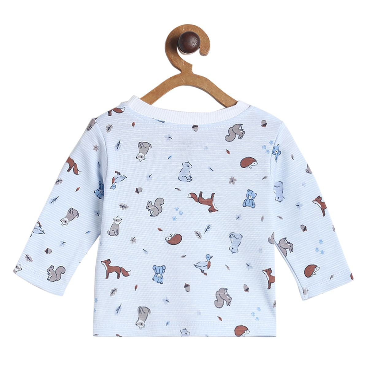 Pack of 2 top and knit bottom set - sky blue & navy blue for 0-3 Months