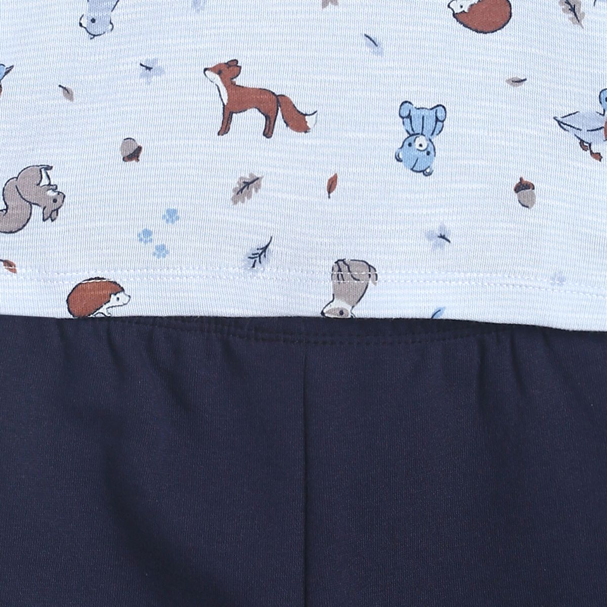 Pack of 2 top and knit bottom set - sky blue & navy blue for 0-3 Months