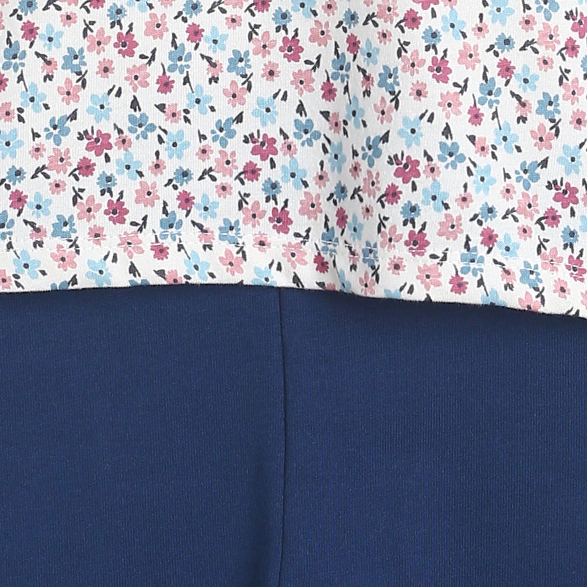 Pack of 2 top and knit bottom set - light blue & navy blue for 0-3 Months