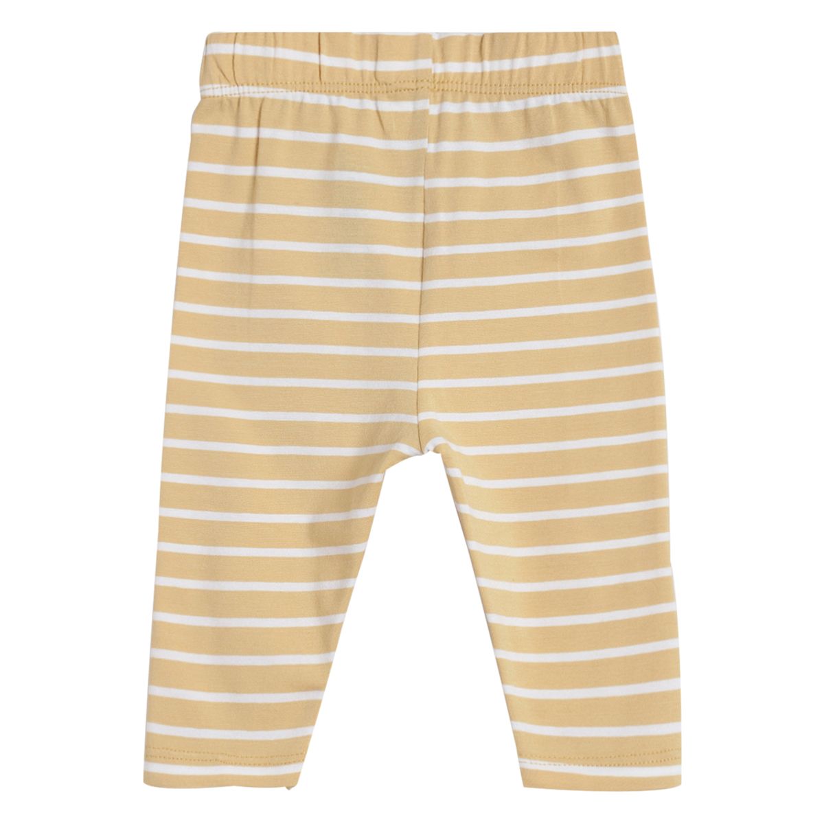 Pack of 2 t-shirt and knit bottom - white & light brown for 0-3 Months