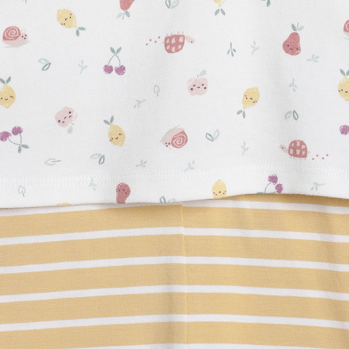 Pack of 2 t-shirt and knit bottom - white & light brown for 0-3 Months