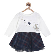 Pack of 2 top & skirt set - white & navy blue for 0-3 Months