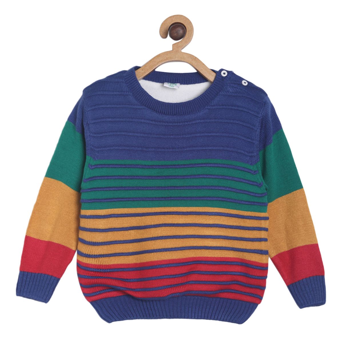 Pack of 1 sweater - dark blue & light brown for 3-6 Months