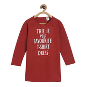 Pack of 1 knit dress - maroon for 3-6 Months