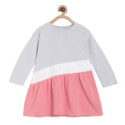 Pack of 1 knit dress - light grey & baby pink for 3-6 Months