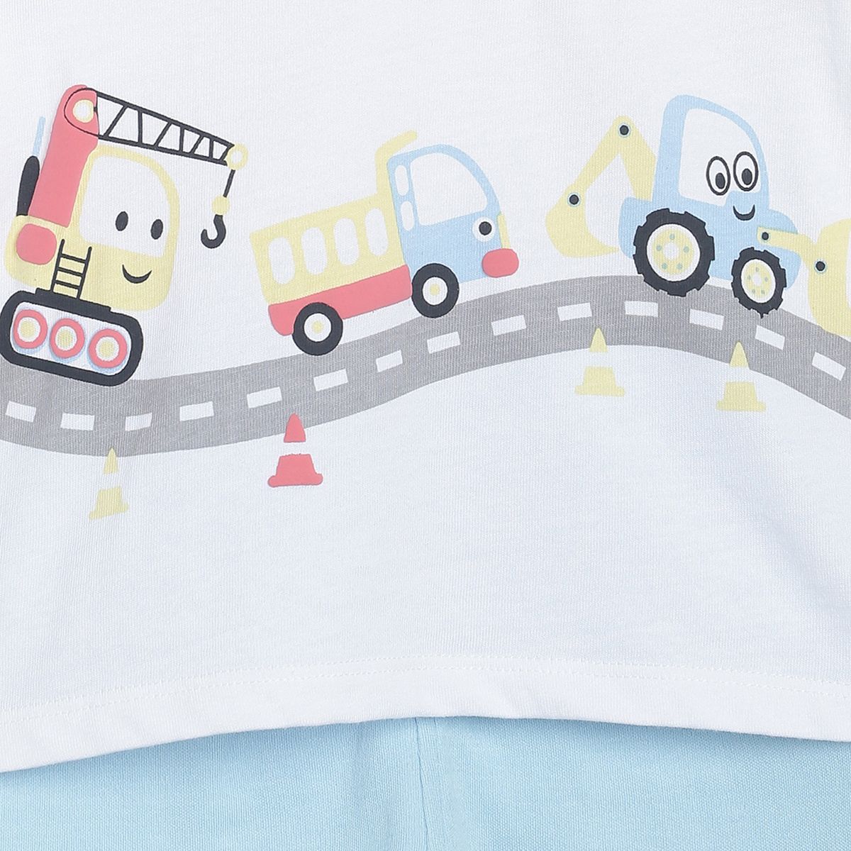 Pack of 2 tee and shorts set - light sky blue & bright yellow for 0-3 Months