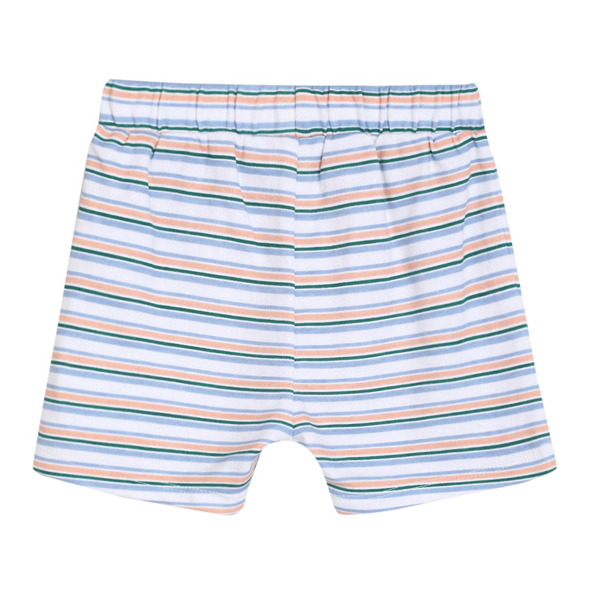 Pack of 2 tee and shorts set - peach & white and blue for 0-3 Months