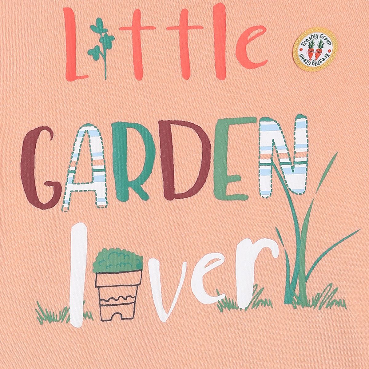 Pack of 2 tee and shorts set - peach & white and blue for 0-3 Months