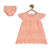 Pack of 2 woven dress with bloomer - peach for 0-3 Months