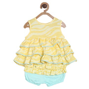 Pack of 2 knit dress with bloomer - yellow for 0-3 Months
