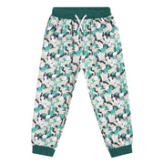Pack of 1 knit jogger - white & emerald green for 3-6 Months