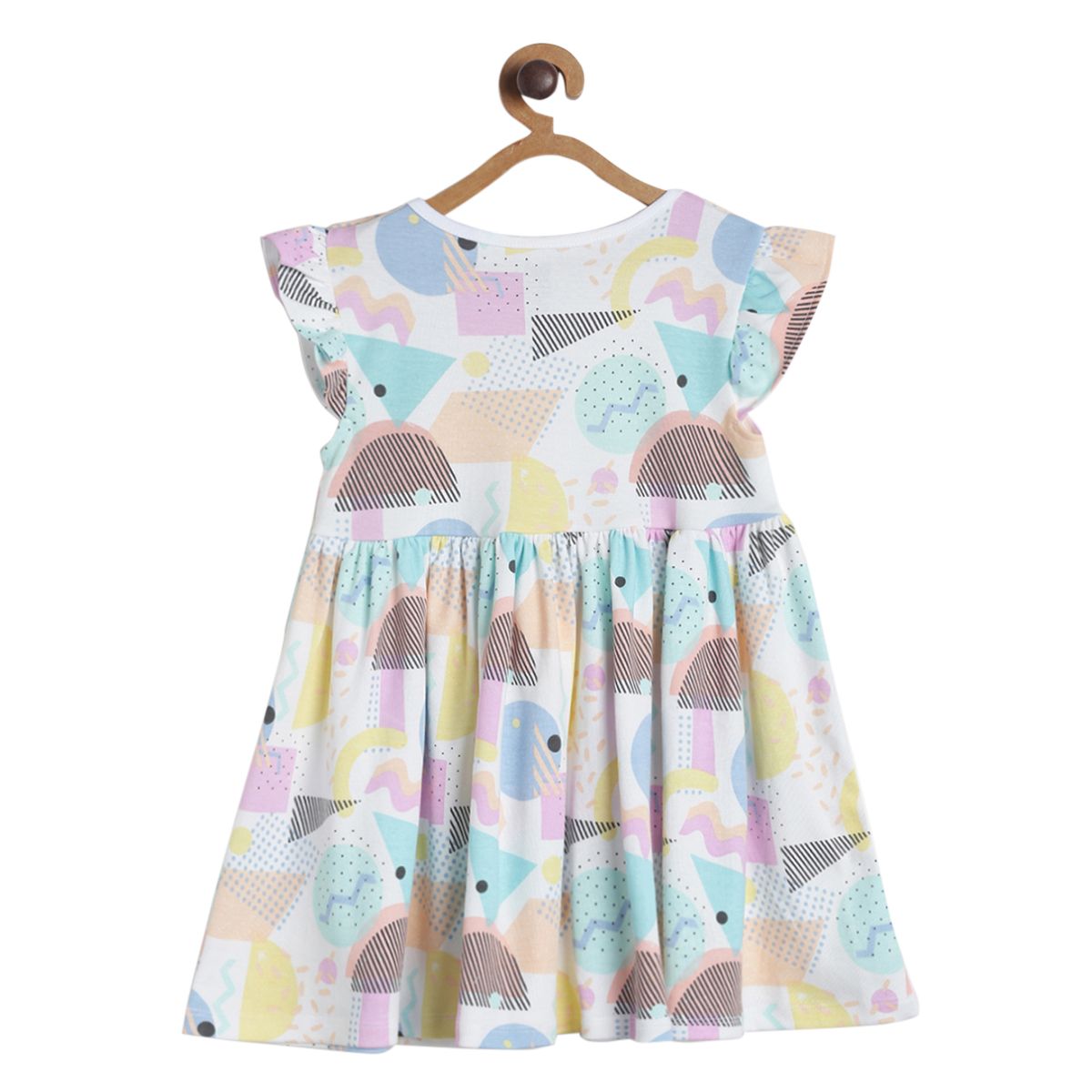 Pack of 1 knit dress - white & lavender for 3-6 Months