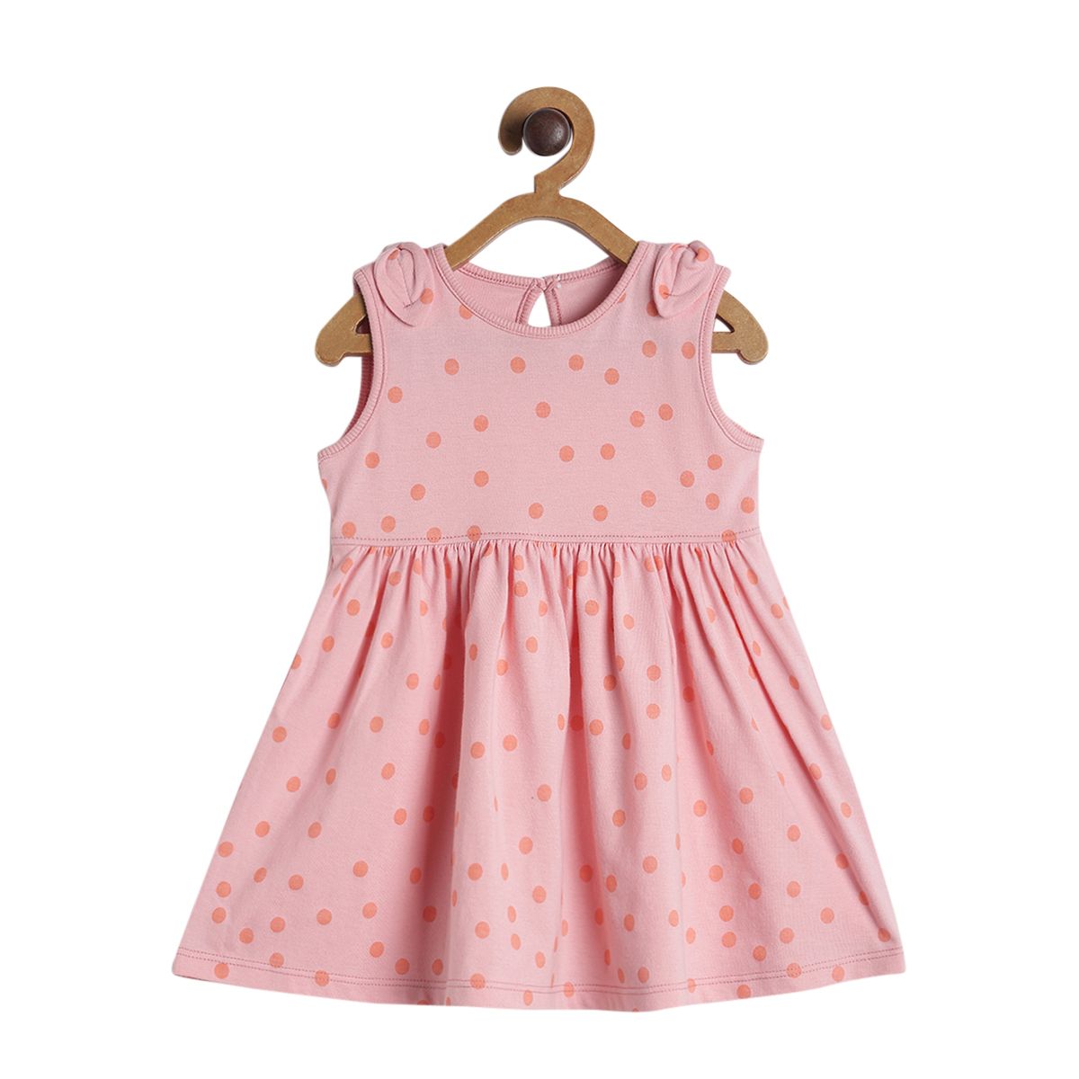 Pack of 1 knit dress - peach for 3-6 Months