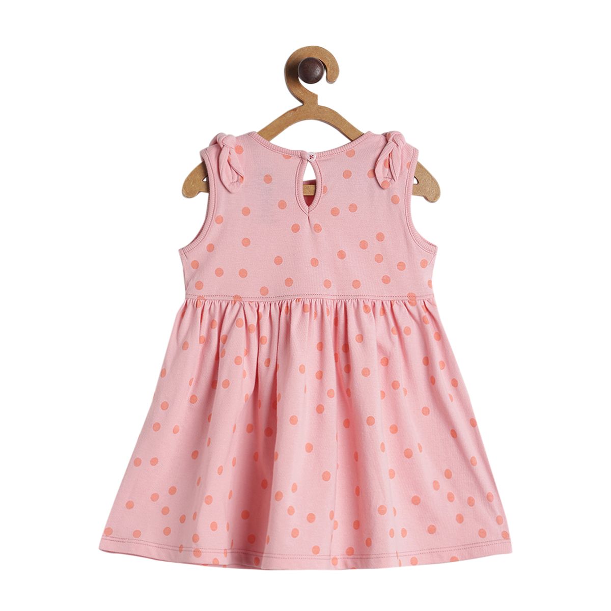 Pack of 1 knit dress - peach for 3-6 Months