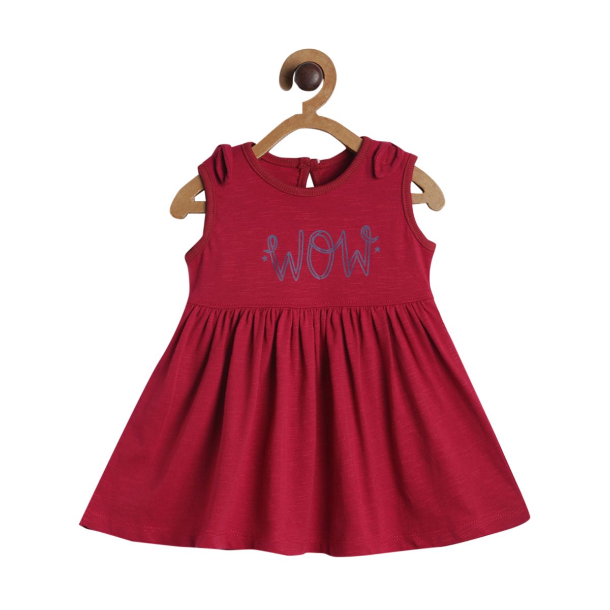 Pack of 1 knit dress - maroon for 3-6 Months