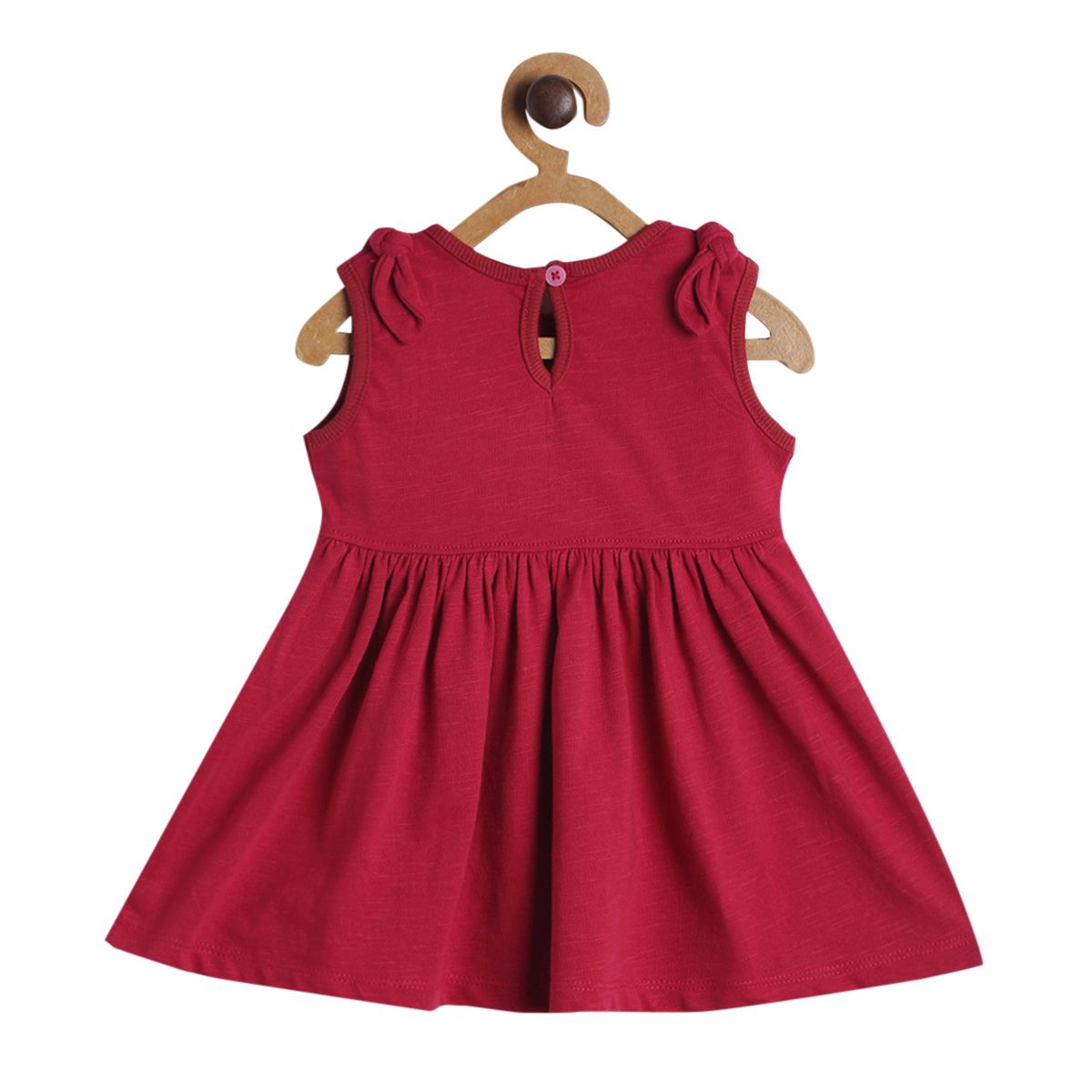 Pack of 1 knit dress - maroon for 3-6 Months