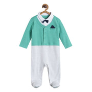 Pack of 1 sleepsuit - green and grey for New Born