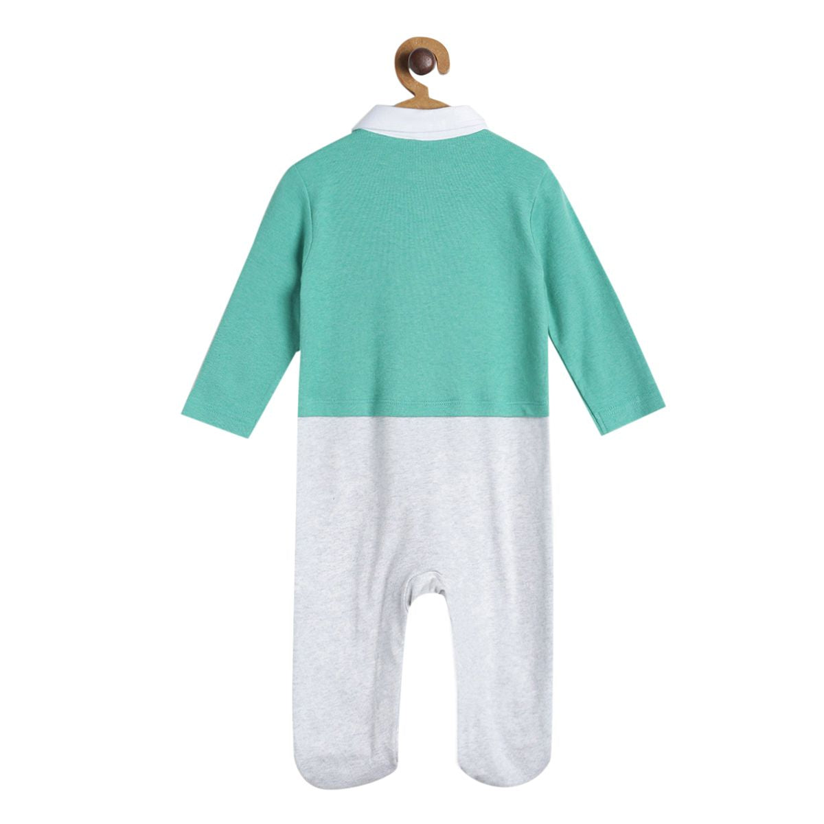 Pack of 1 sleepsuit - green and grey for New Born