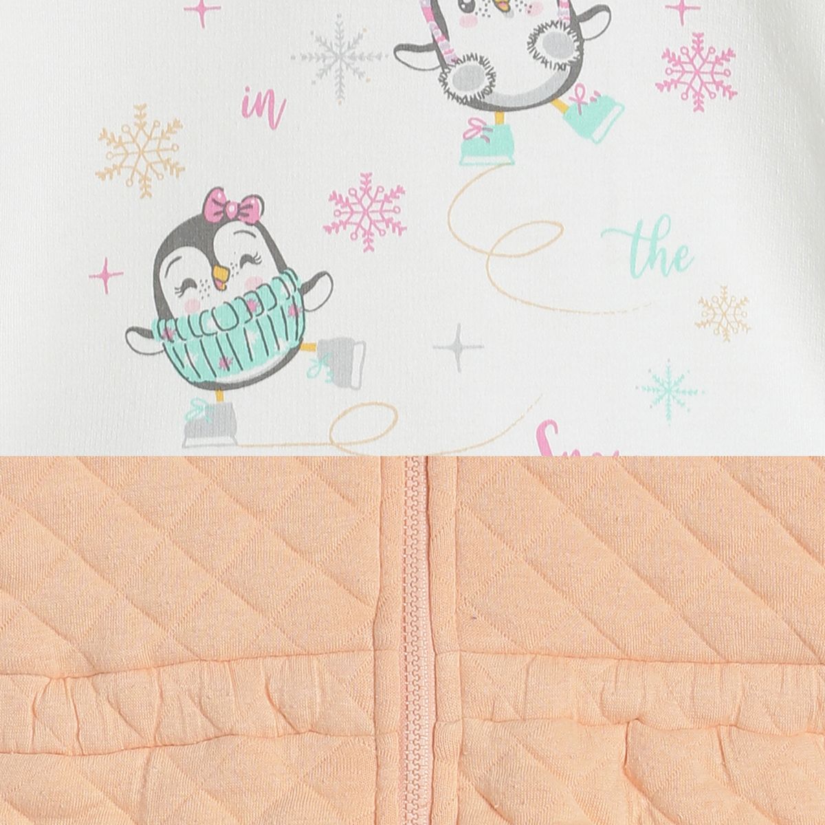 Pack of 3 jacket + top & bottom set - peach  & red for 3-6 Months