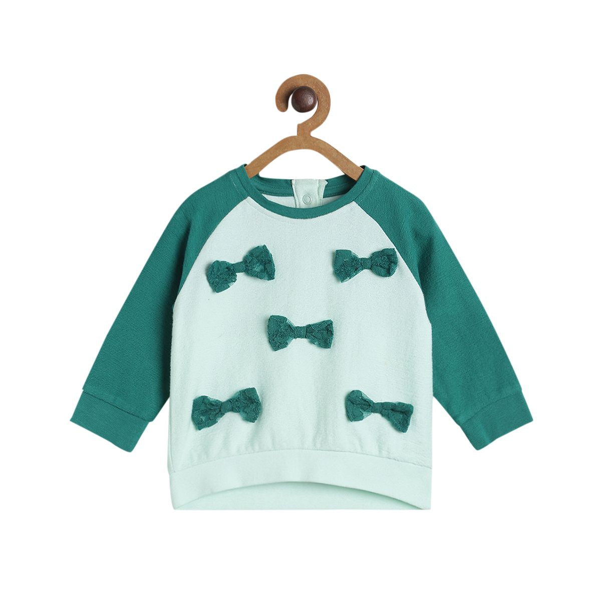 Pack of 1 knit sweat shirt - green for 0-3 Months