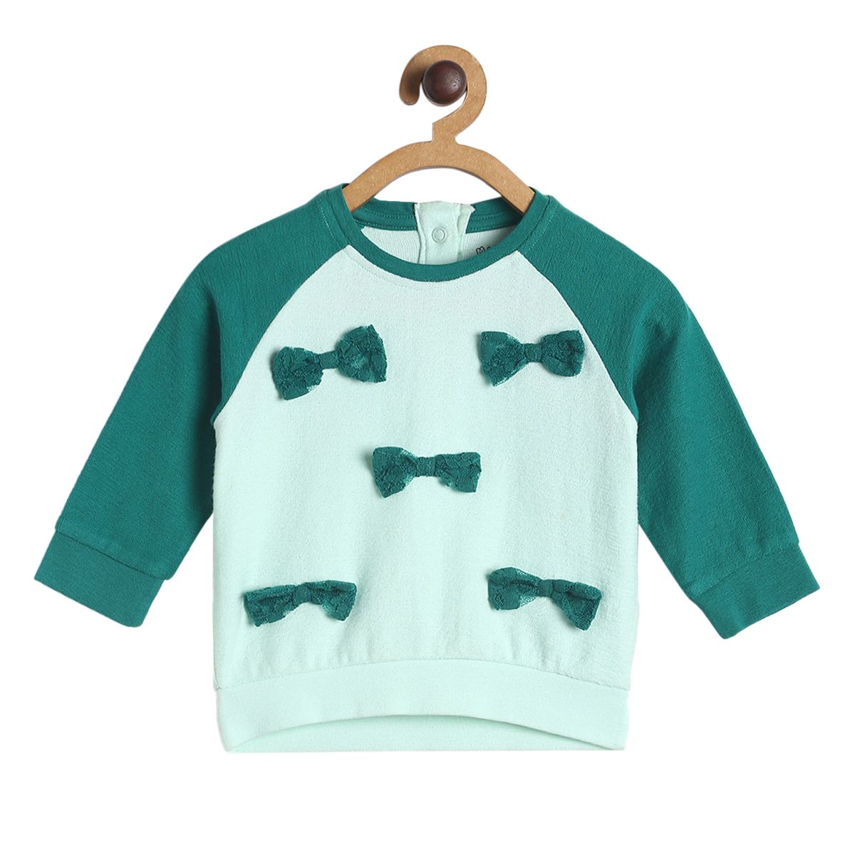 Pack of 1 knit sweat shirt - green for 0-3 Months