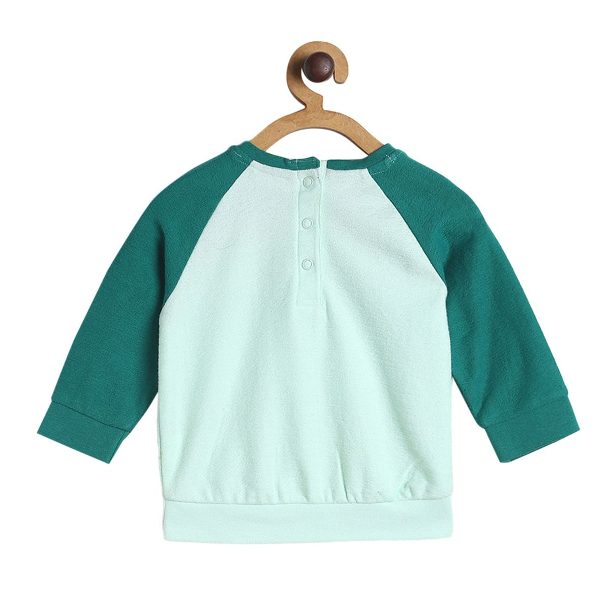 Pack of 1 knit sweat shirt - green for 0-3 Months