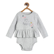Pack of 2 bodysuit and knit bottom - grey and navy for 0-3 Months