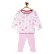 Pack of 2 top and legging set - white & lavender for 0-3 Months