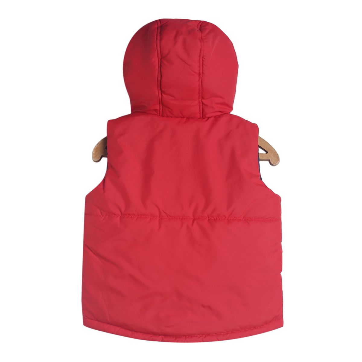 Pack of 1 hooded sleeve less jacket - red for 3-6 Months