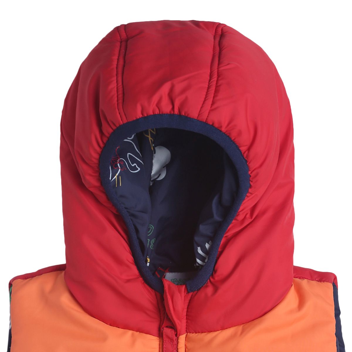 Pack of 1 hooded sleeve less jacket - red for 3-6 Months