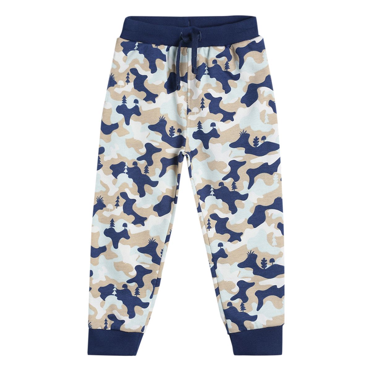 Pack of 1 knit jogger - white & navy blue for 3-6 Months