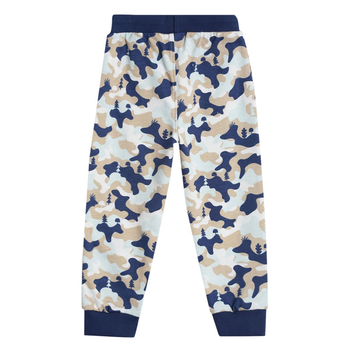 Pack of 1 knit jogger - white & navy blue for 3-6 Months