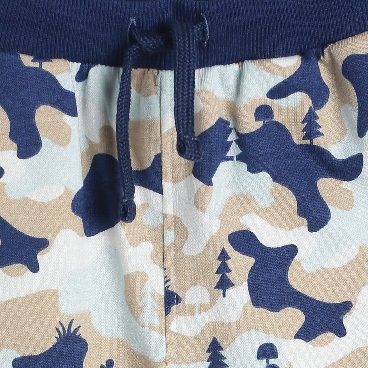 Pack of 1 knit jogger - white & navy blue for 3-6 Months