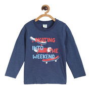 Pack of 1 knit t-shirt - blue for 3-6 Months
