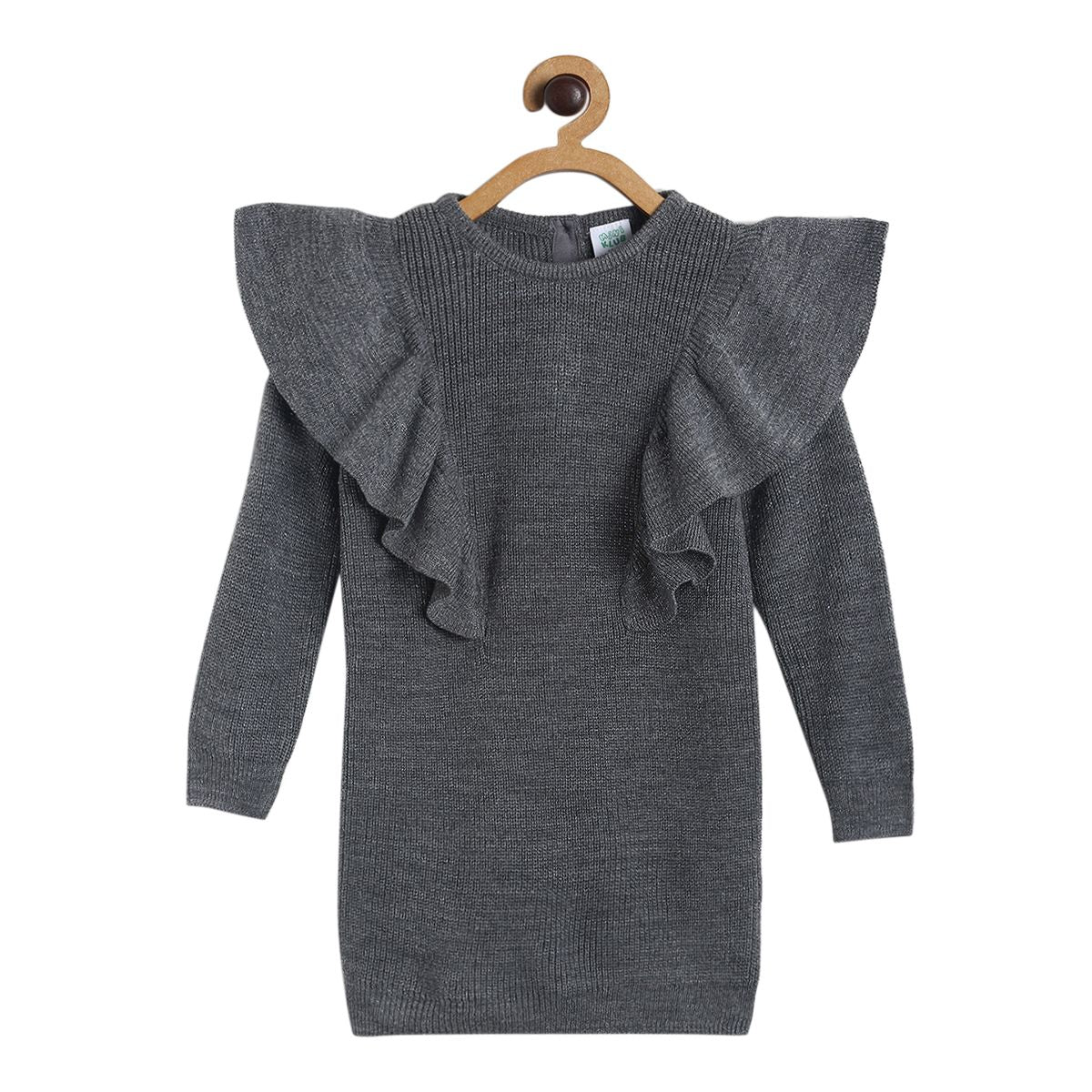 Pack of 1 sweater dress - grey for 3-6 Months