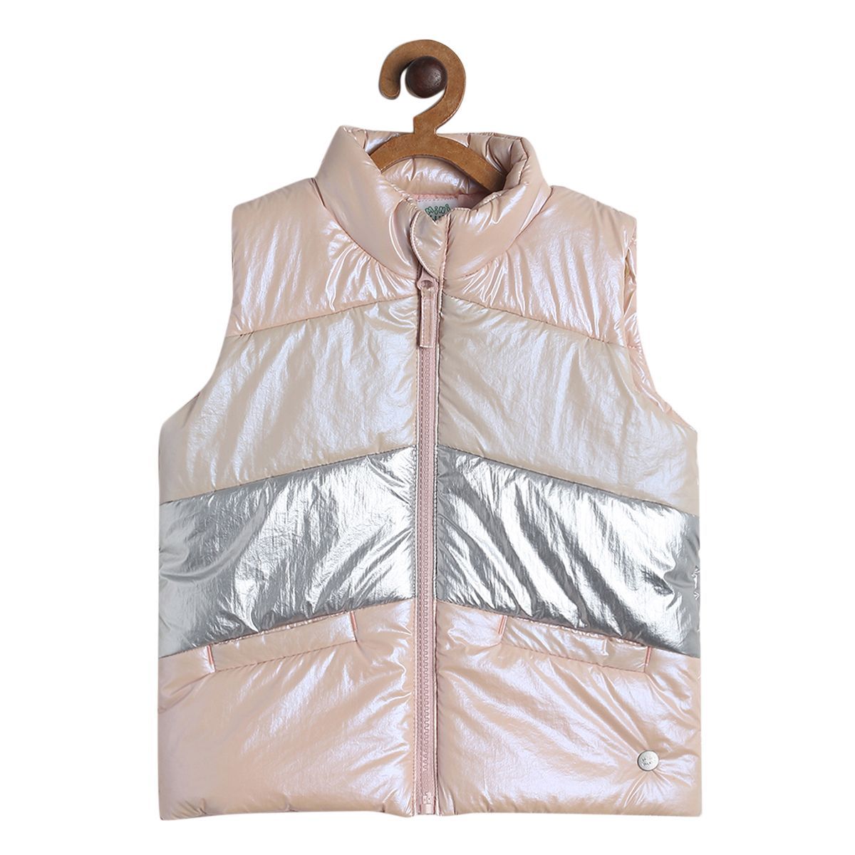 Pack of 1 sleeve less jacket - rose gold for 3-6 Months