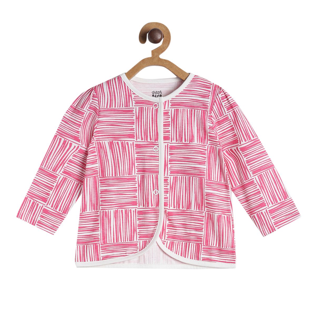 Pack of 3 front open vest - marshmallow and lavender for New Born