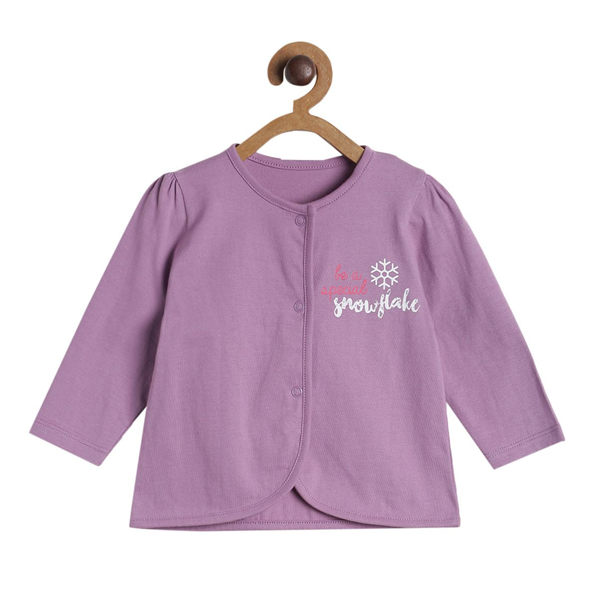 Pack of 3 front open vest - marshmallow and lavender for New Born