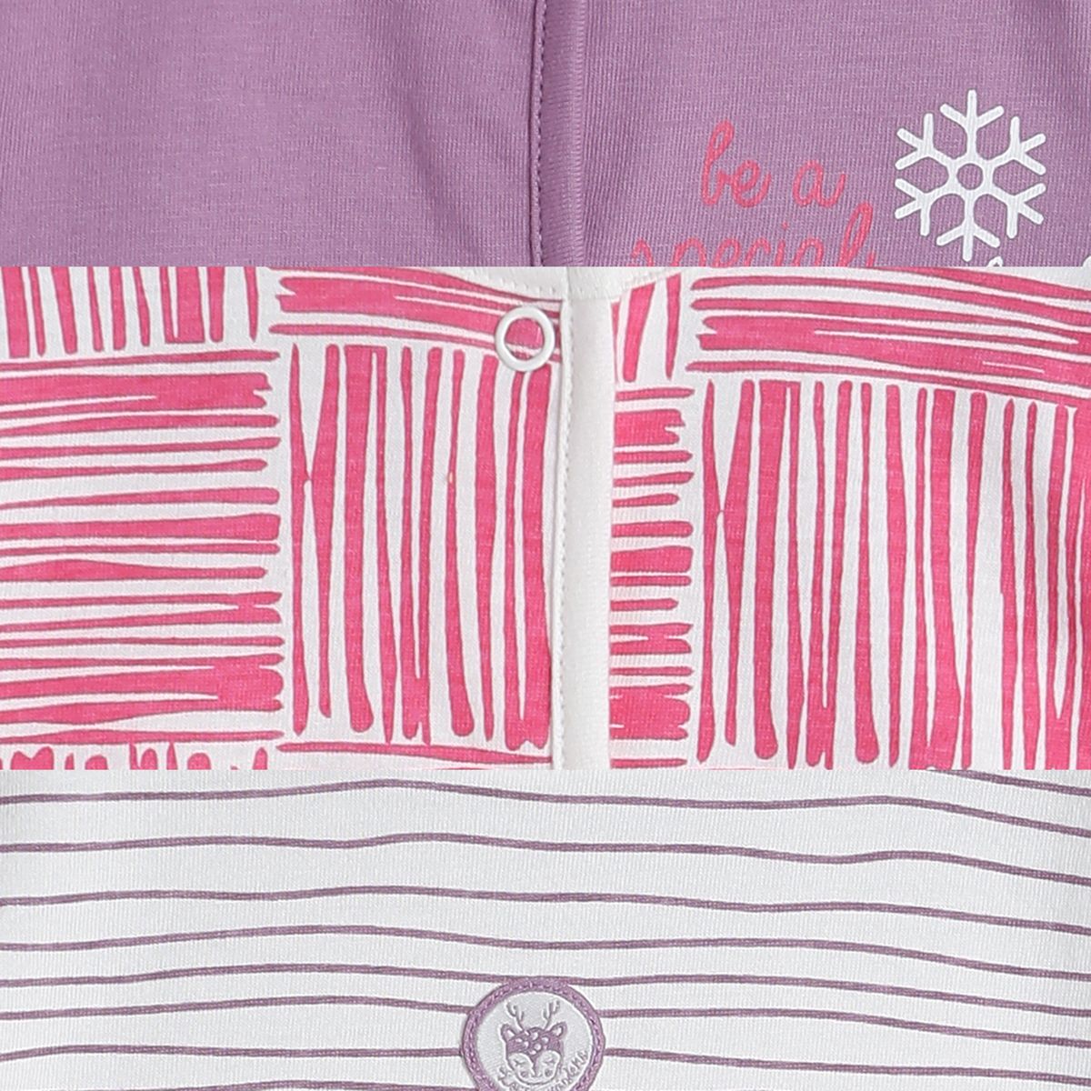 Pack of 3 front open vest - marshmallow and lavender for New Born