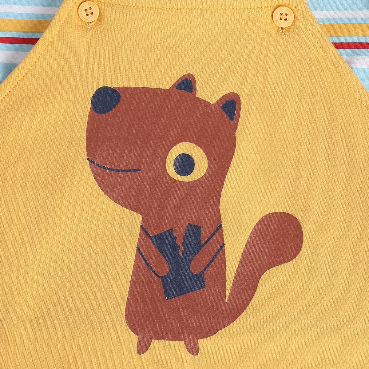 Boys Yellow Pack Of 2 Dungaree Set