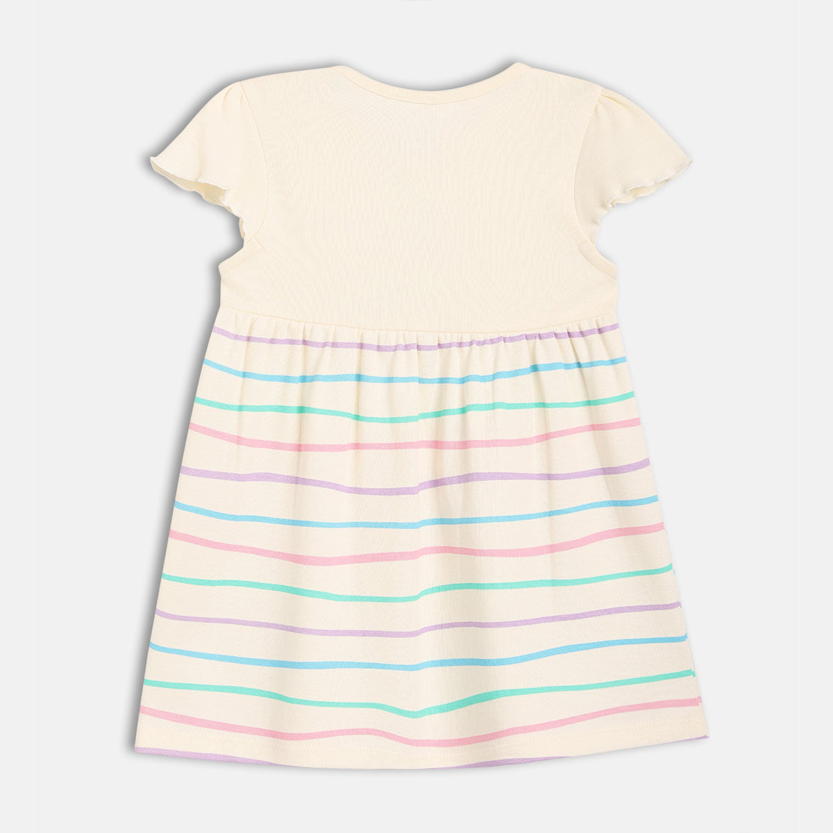 Girls Blue/White Short Sleeve Dress