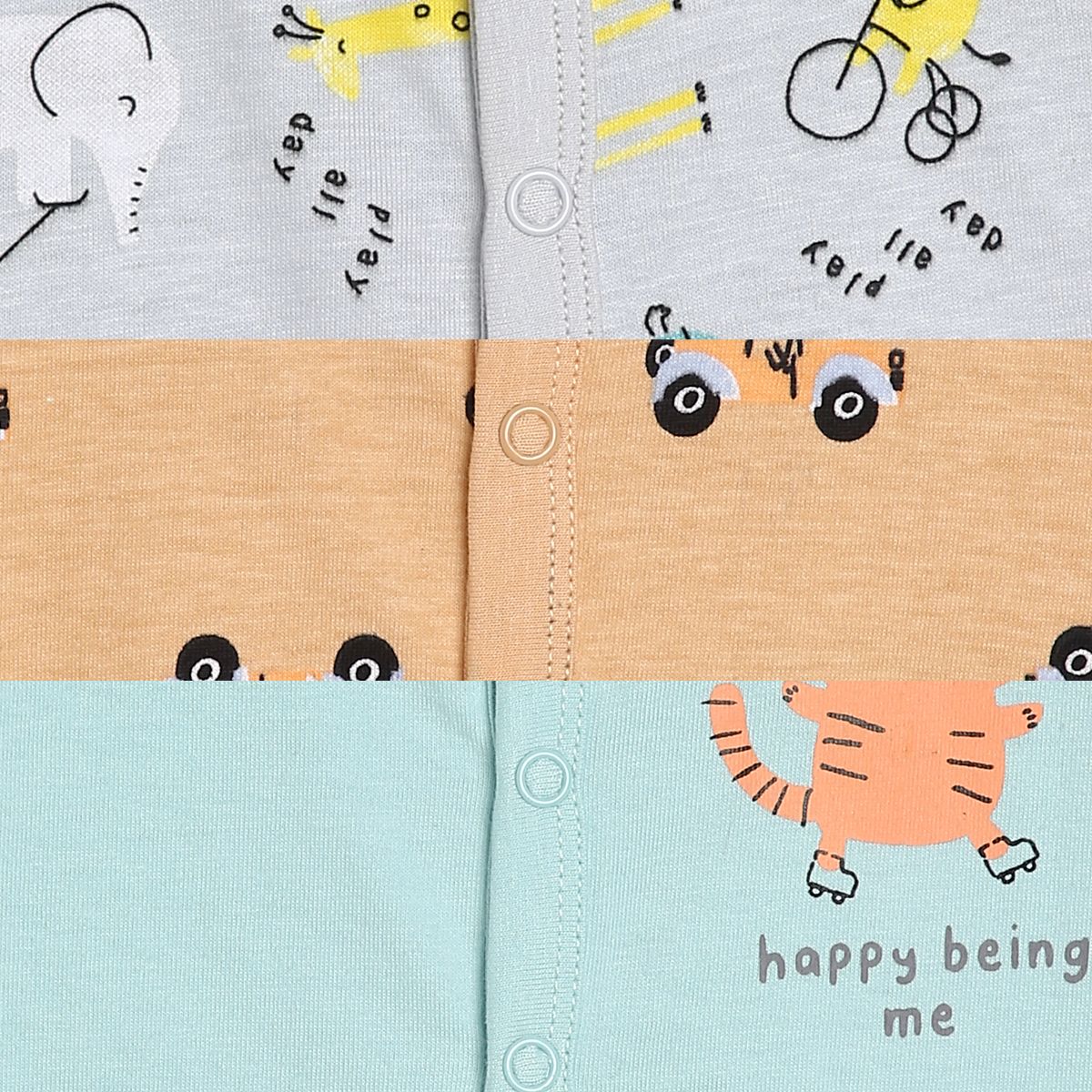 Boys Multicolor Pack Of 3 Front Open Vest