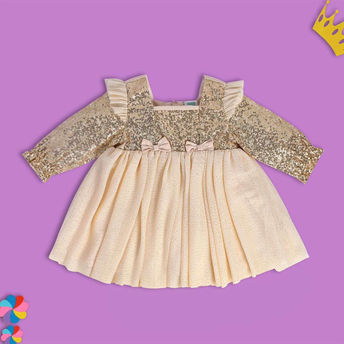 Girls Beige Pack Of 1 Dress